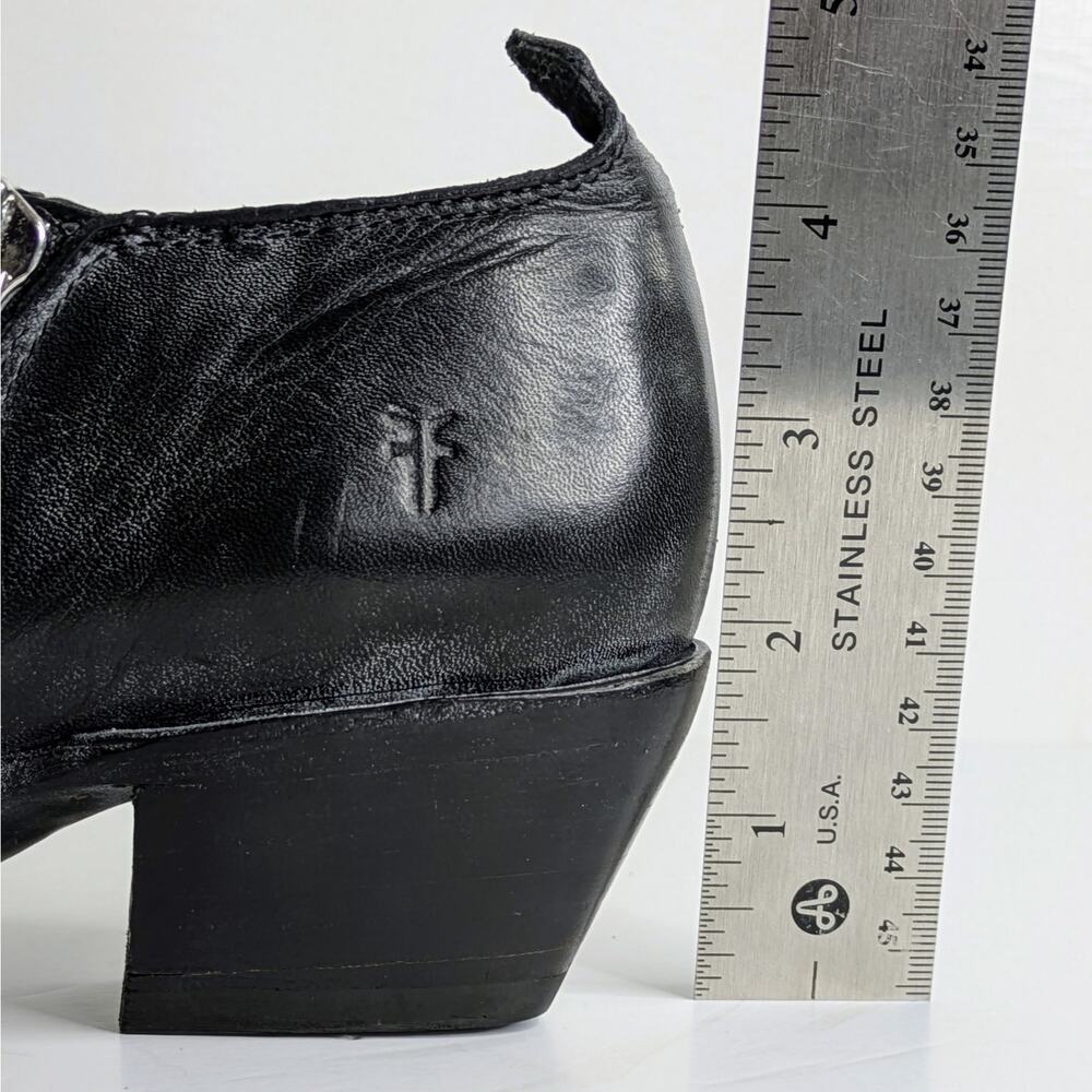 Frye Sacha Shooties 6 Black Leather Silver Stud Ankle Boots Heritage Style - Picture 14 of 16